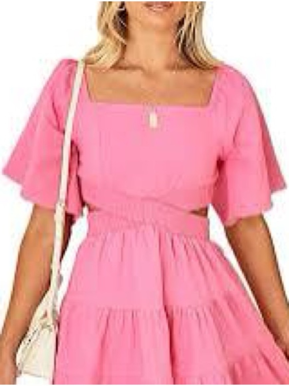 Off-Shoulder Pink Swim Cover-Up Set - Picture 3 of 6